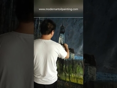 มีดจานสีภาพวาดสีน้ำมันศิลปะผ้าใบสมัยใหม่สำหรับตกแต่งบ้าน