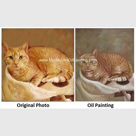 ภาพวาดสีน้ำมันรูปแมว วาดด้วยมือ - ทาสีด้วยพื้นผิว เปลี่ยนภาพถ่ายของคุณให้เป็นภาพวาด