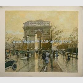 50x60cm Arc De Triomphe ภาพวาดสีน้ำมัน ผ้าใบ Paris Old Street ภาพสีน้ำมัน