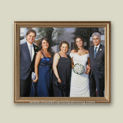 ตกแต่งบ้านครอบครัวภาพสีน้ำมันที่กำหนดเองภาพผ้าใบจากภาพ5cm
