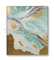 Handpainted Abstract Art ผ้าใบภาพวาด Flow Color Gold สำหรับตกแต่งผนัง