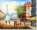 Thick Oil Paris Street Scene ผ้าใบภาพวาดของขวัญโปรโมชั่นแสดงขนาดที่กำหนดเอง Color