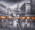 ผ้าใบ Paris Cityscape ภาพวาด , ภาพสีน้ำมัน Modern Abstract Art Bars