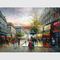 มีดจาน Paris Oil Painting Paris Street Thick Oil 50 cm x 60 cm For cafes