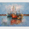 Thick Oil Abstract ภาพเรือใบ / ทาสีมือ ภาพวาดทิวทัศน์เรือ